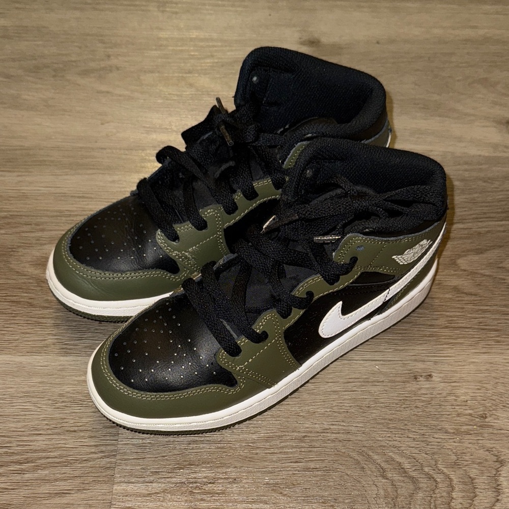Kids Black and Green Sneakers